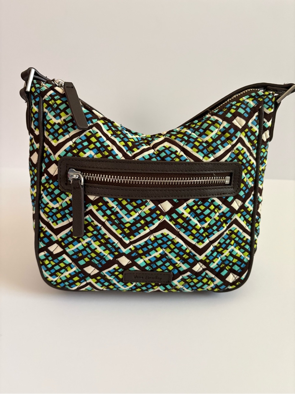 Vera Bradley Green and Brown Geometric Crossbody Bag